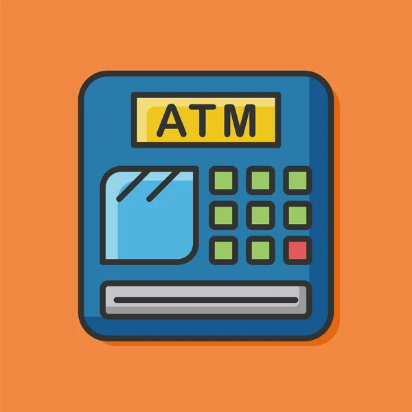 Ikona čáry barevné ATM — Stockový vektor