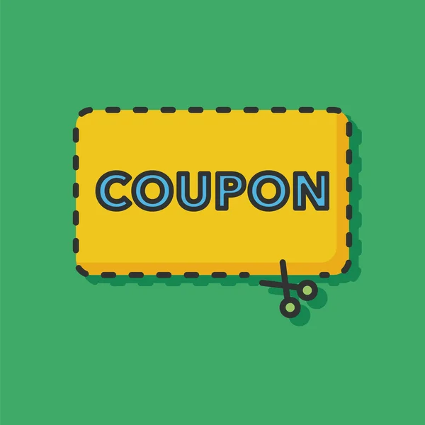 Icona della linea di colore coupon — Vettoriale Stock