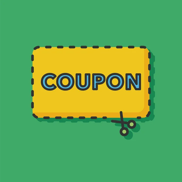 Icône de ligne de couleur de coupon — Image vectorielle