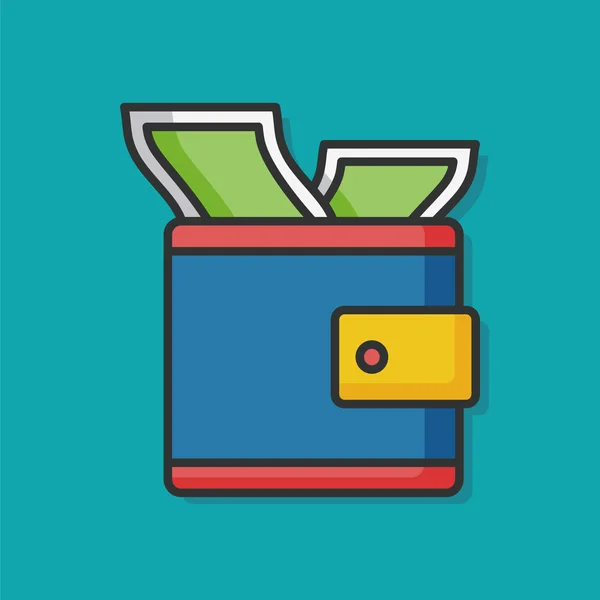Peněženka color line ikona — Stockový vektor