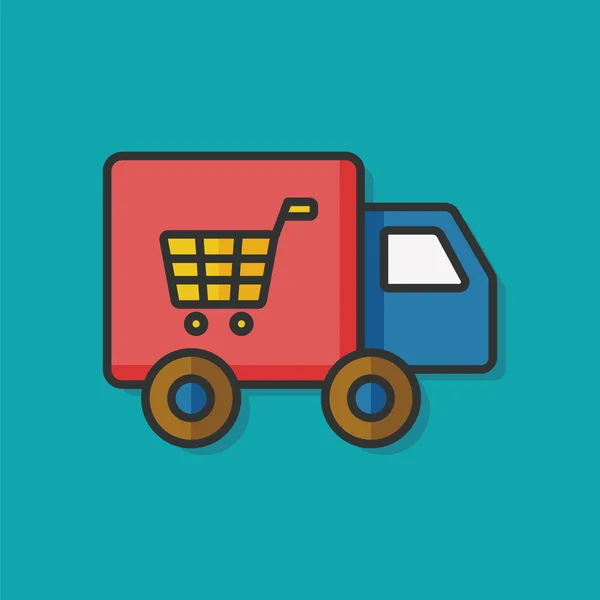 Cargo truck color line icon — Stock Vector