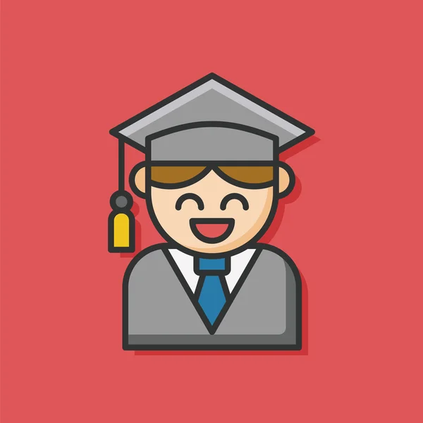 Graduate student color line icon — Stock Vector