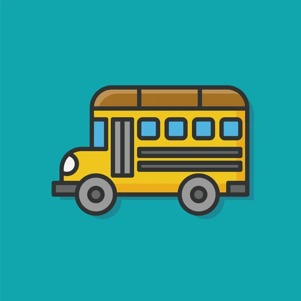 Autobús escolar línea de color icono — Vector de stock