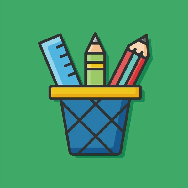 Ceruza és vonalzó vonal színe ikonra — Stock Vector