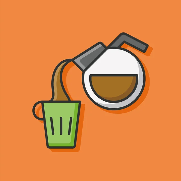 Warme koffie kleur lijn pictogram — Stockvector