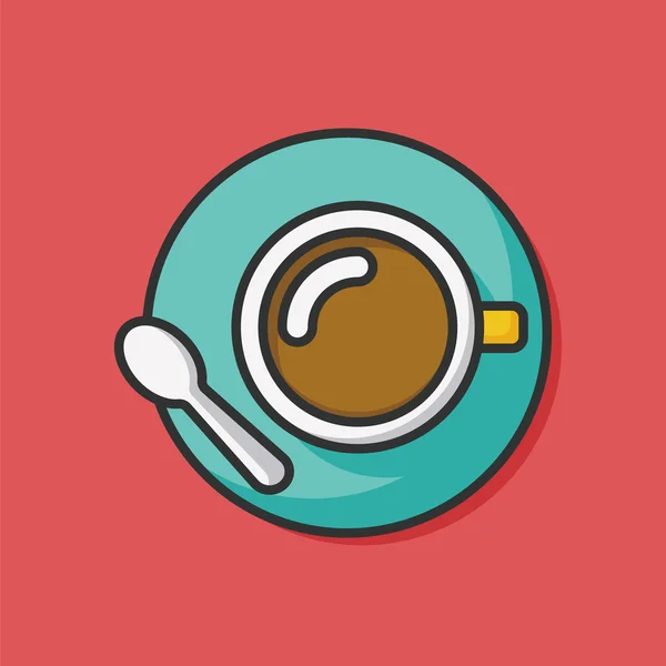 Hot coffee color line icon — Stock Vector