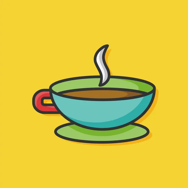 Warme koffie kleur lijn pictogram — Stockvector