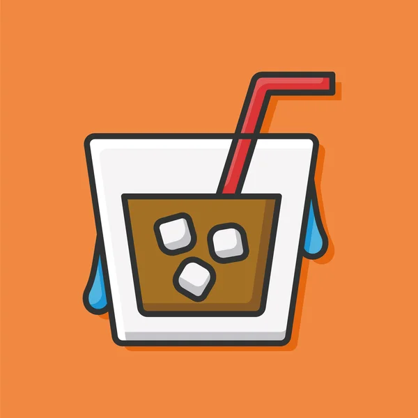 Иконка цвета кофе льда — стоковый вектор