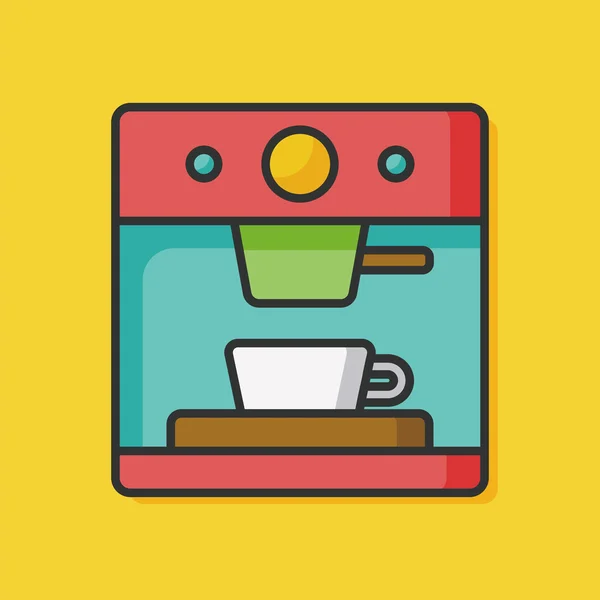 Koffie machine kleur lijn-symbool — Stockvector
