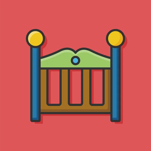 Icono de cama de bebé — Vector de stock