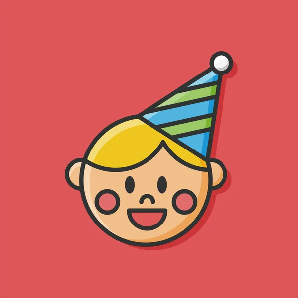 Icono de cumpleaños niño — Vector de stock