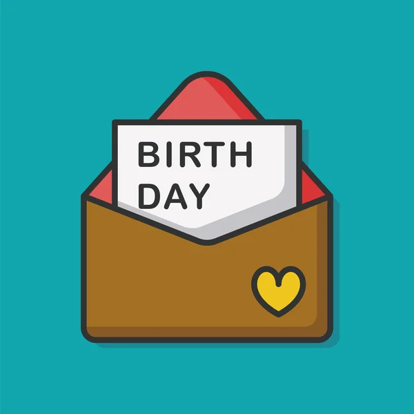 Icono de tarjeta de cumpleaños — Vector de stock