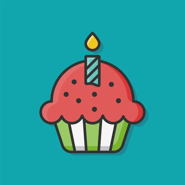 Icono de pastel de cumpleaños — Vector de stock