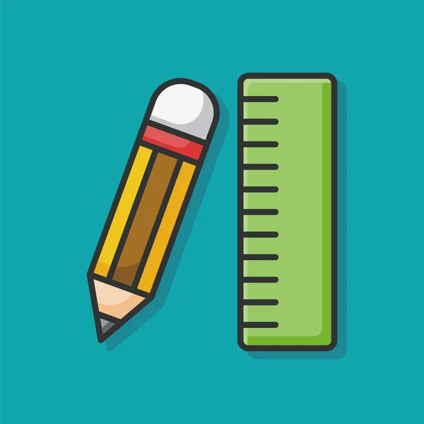 Kalem ve cetvel simgesi — Stok Vektör