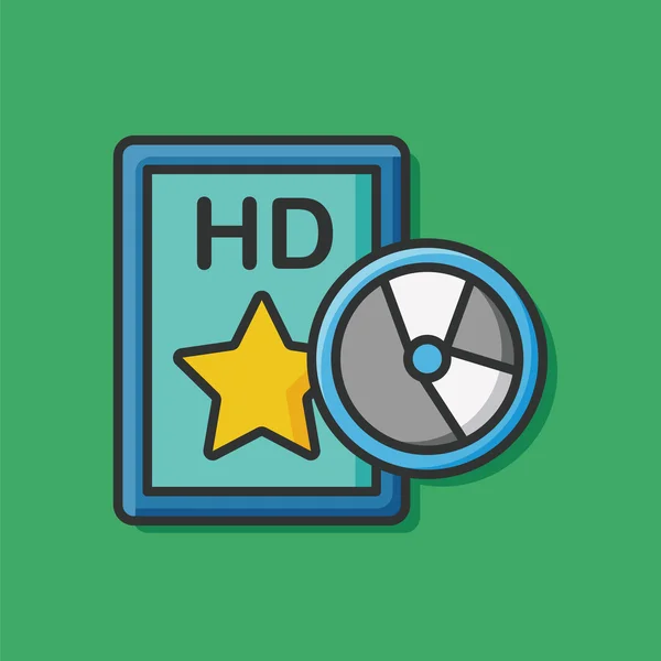 Vidéo HD icône de bande — Image vectorielle