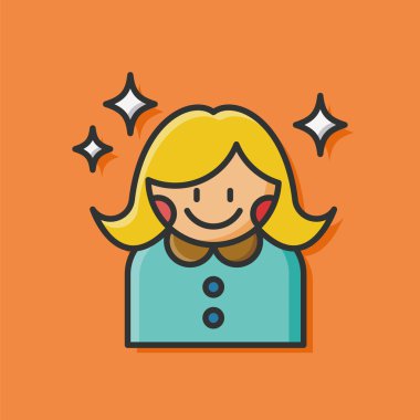 Güzellik kız simge vektör