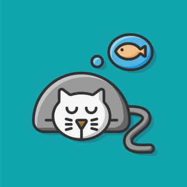 evde beslenen hayvan kedi simge vektör