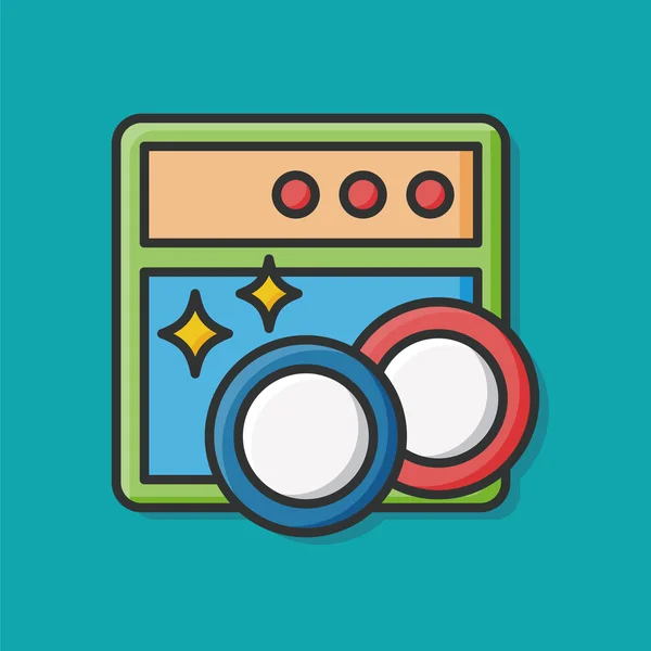 Lavar platos icono de la máquina — Vector de stock