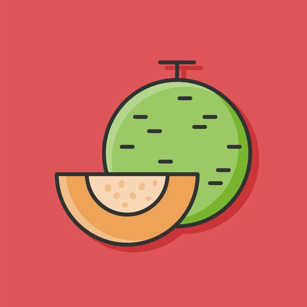 Frutta melone icona vettore — Vettoriale Stock