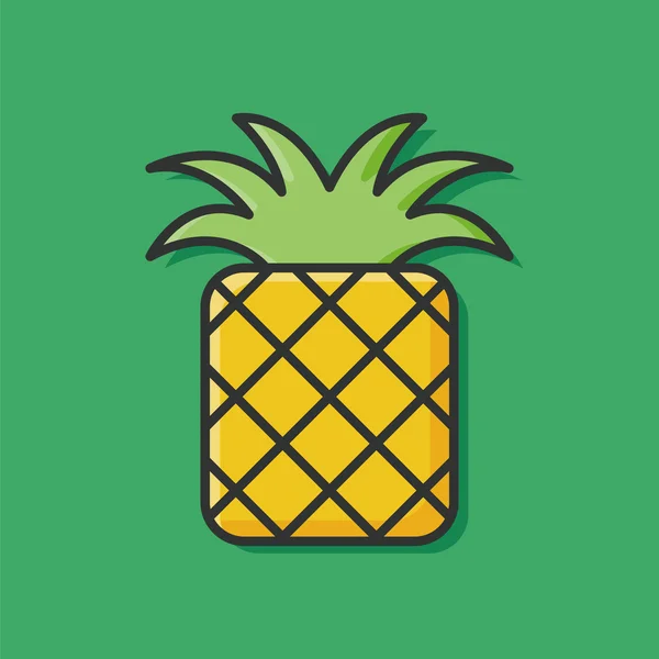 Icona dei frutti vettoriali ananas — Vettoriale Stock