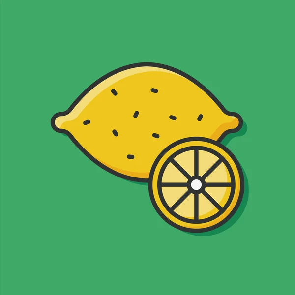Frutta icona al limone — Vettoriale Stock