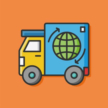 Lojistik kamyonu simge vektör