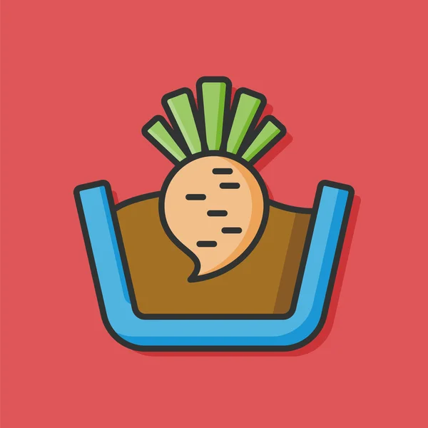 Planta icono zanahoria — Vector de stock