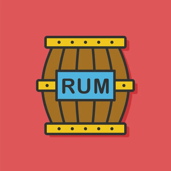 Ícone de rum plana — Vetor de Stock