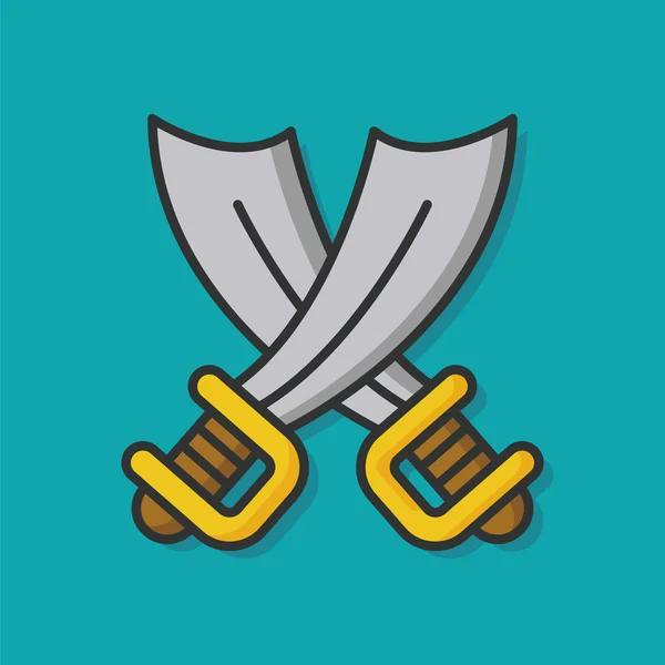 Espada icono plano — Vector de stock