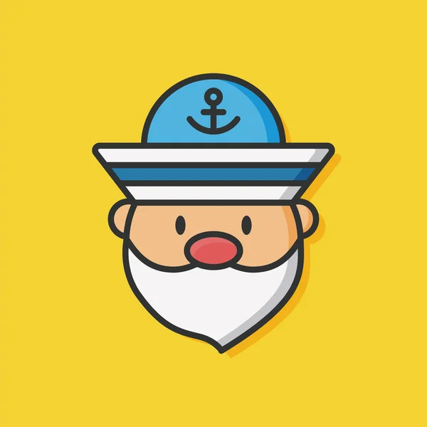 Ship captain flat icon — Stock Vector