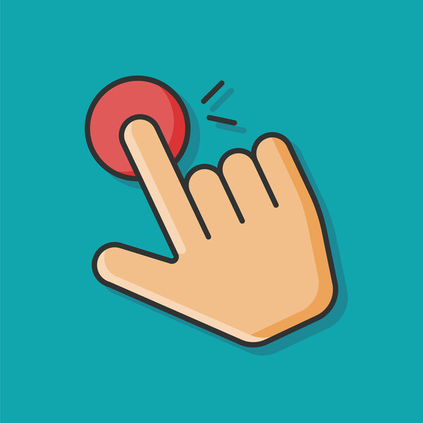 Вектор значка нажмите кнопку