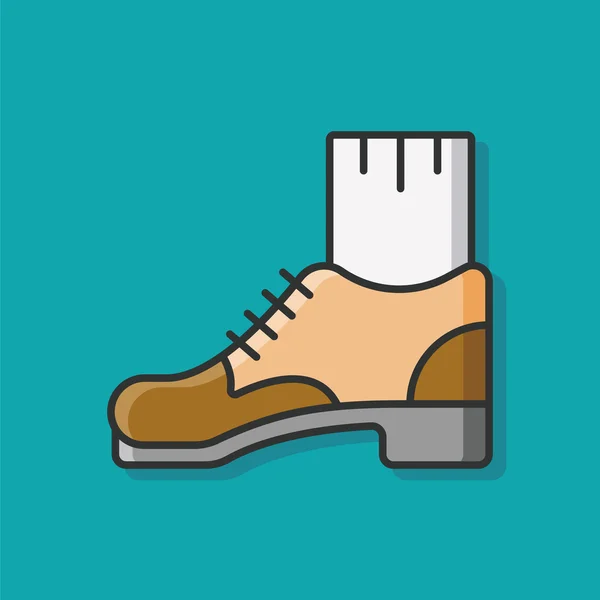 Lederen schoenen schoeisel pictogram — Stockvector