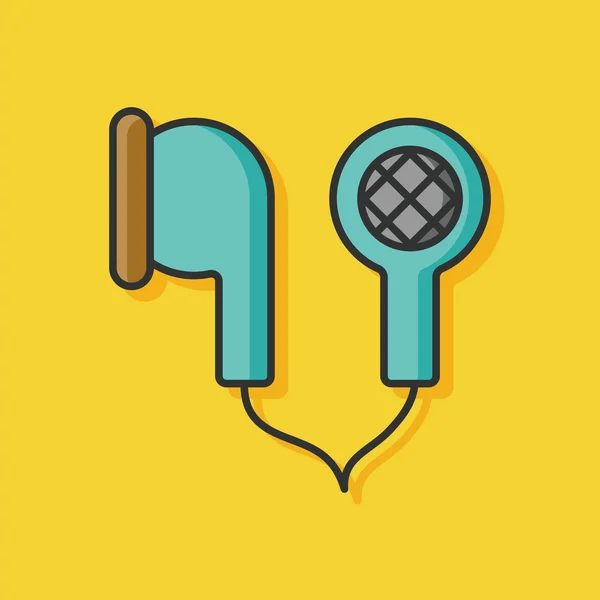 Vetor ícone fone de ouvido de áudio — Vetor de Stock