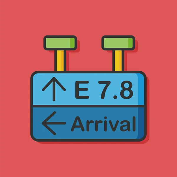 Luchthaven aankomst bestuur pictogram — Stockvector
