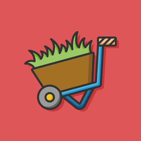 Ferme herbe chariot icône — Image vectorielle