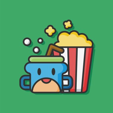 patlamış mısır ve kola simgesi