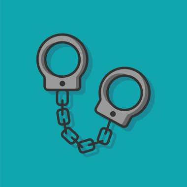 Polis kelepçe vektör simgesi