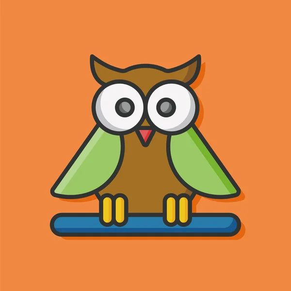 Animal zoo búho icono — Vector de stock