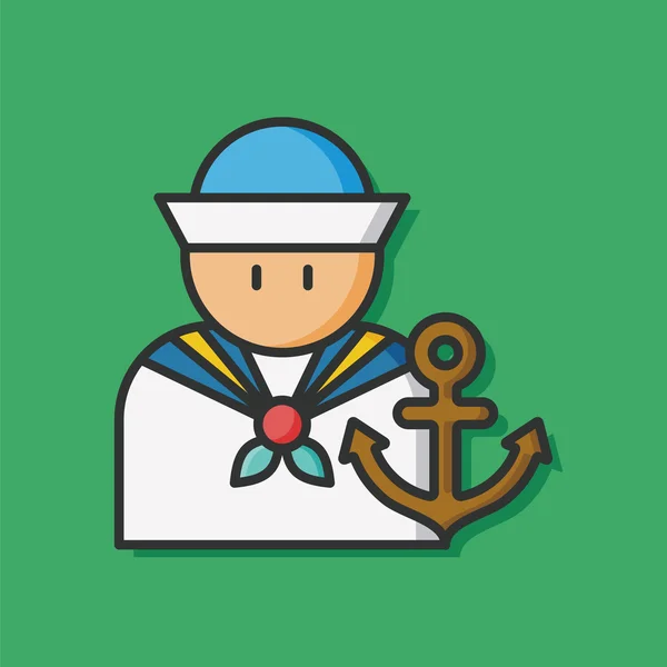 Ocupación carácter marinero icono — Vector de stock