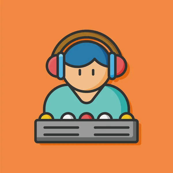 Occupation character DJ icon — Stock Vector