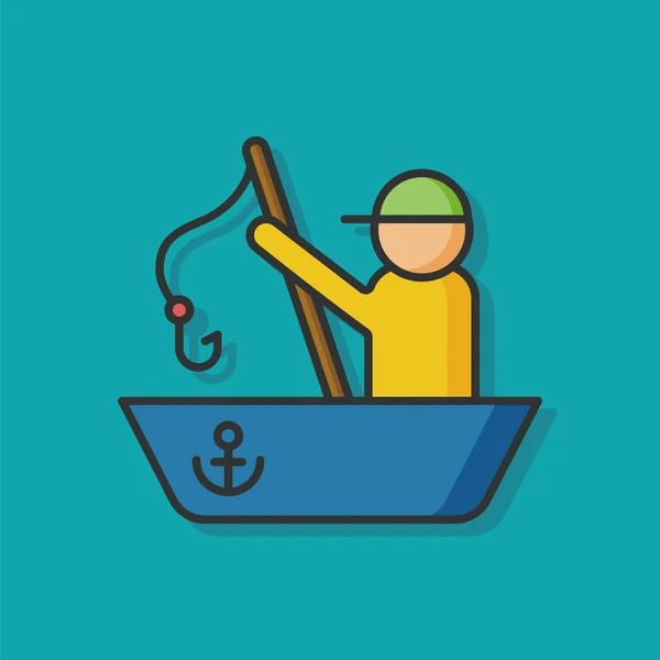 Pesca barco vector icono — Vector de stock