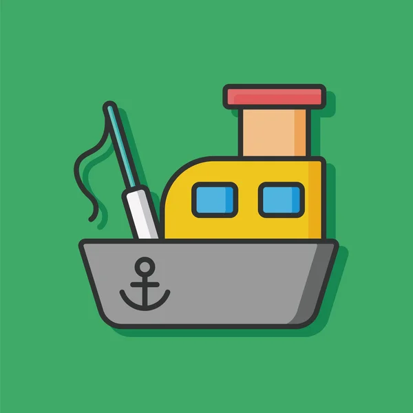 Pesca barco vector icono — Vector de stock