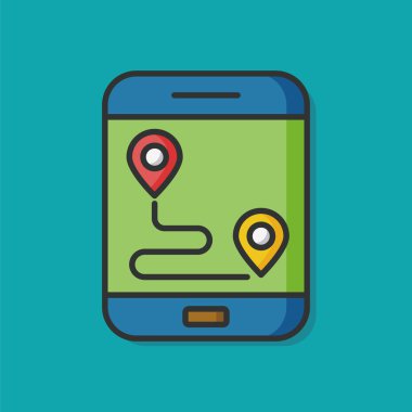 cep telefonu gps harita vektör simgesi