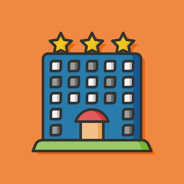 Hotelgebouw vector pictogram — Stockvector