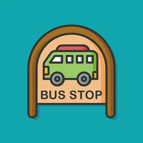 Bus stop signo vector icono — Vector de stock