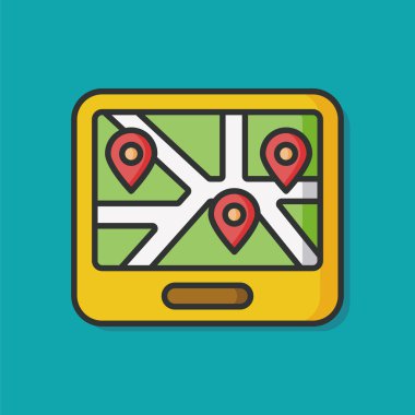 Hazine harita vektör simgesi