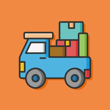 Sanayi kamyon vektör simgesi