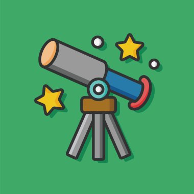 Uzay teleskop vektör simgesi