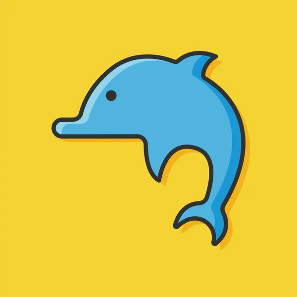 Animal marino delfín icono — Vector de stock
