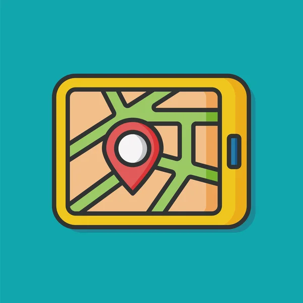 Icono del mapa del teléfono celular GPS — Vector de stock